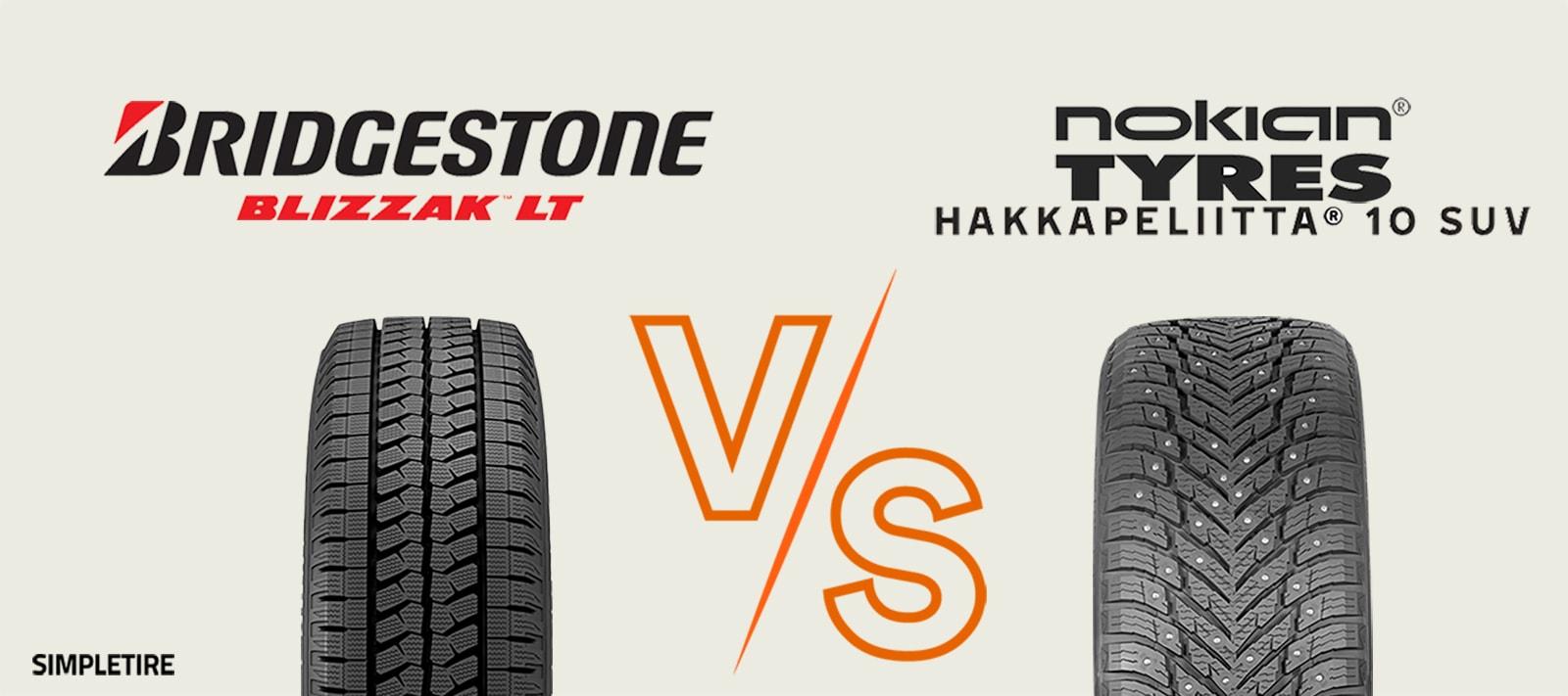 Bridgestone Blizzak LT vs Nokian Hakkapeliitta 10 SUV tires