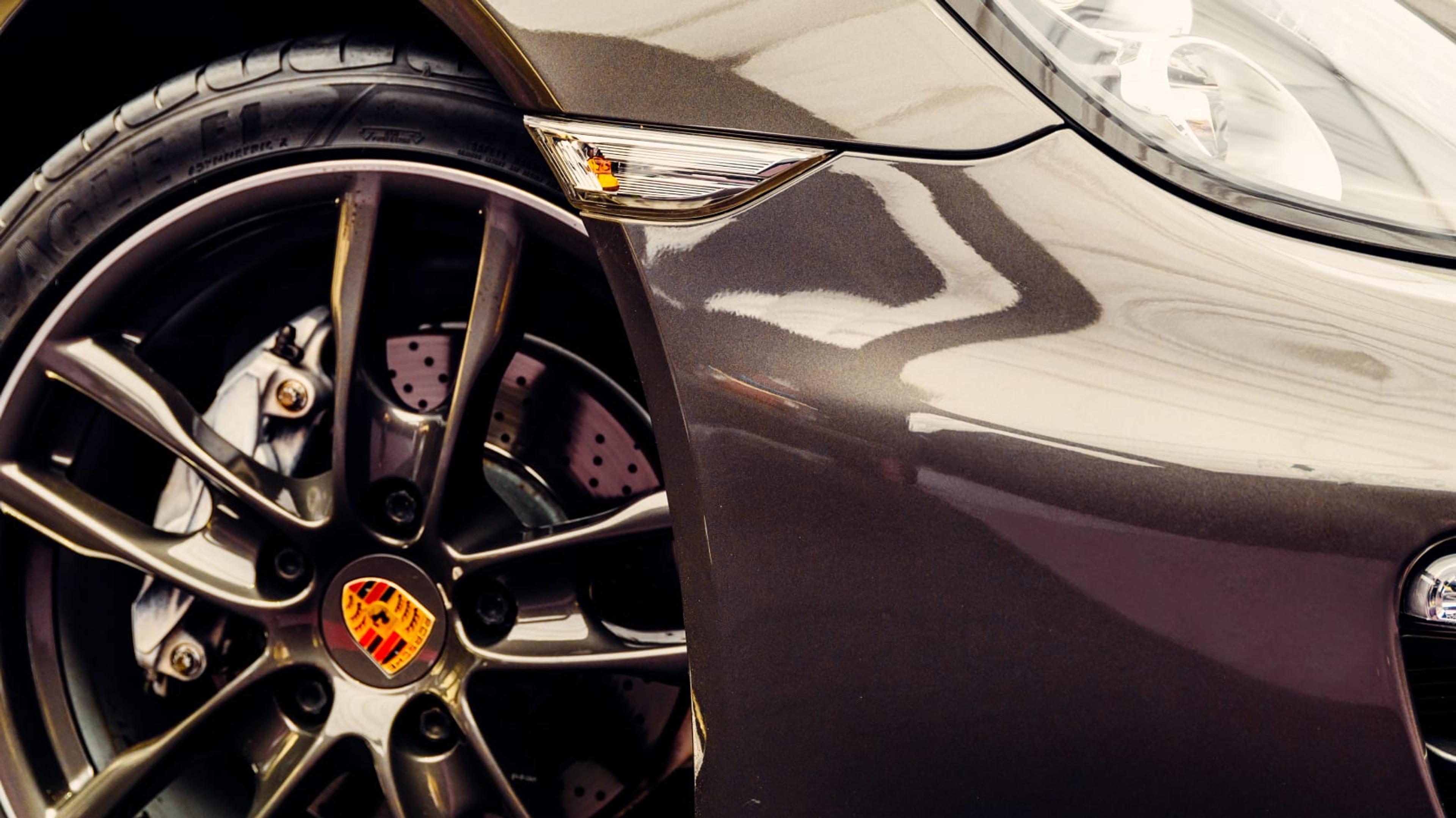 Closeup of an Ultra High Performance Tire on a Porsche