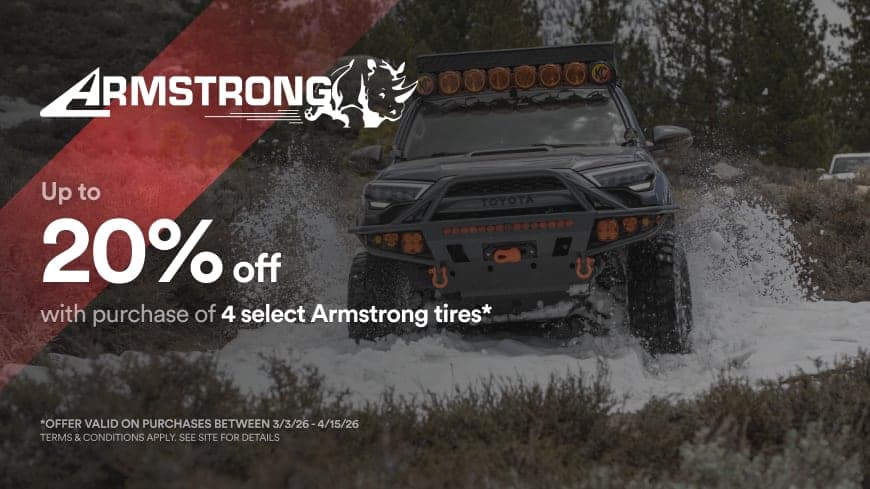 Armstrong Tire Deals: Up to 20% off the purchase of 4 select Armstrong tires