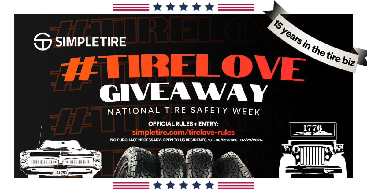 SimpleTire's TireLove Giveaway for National Tire Safety Week 2026.